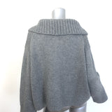 Khaite Evi Oversized Collared Cashmere Sweater Gray Size Extra Small
