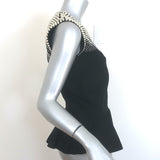 Alexander McQueen Faux Pearl-Embellished Sleeveless Peplum Top Black Size Large