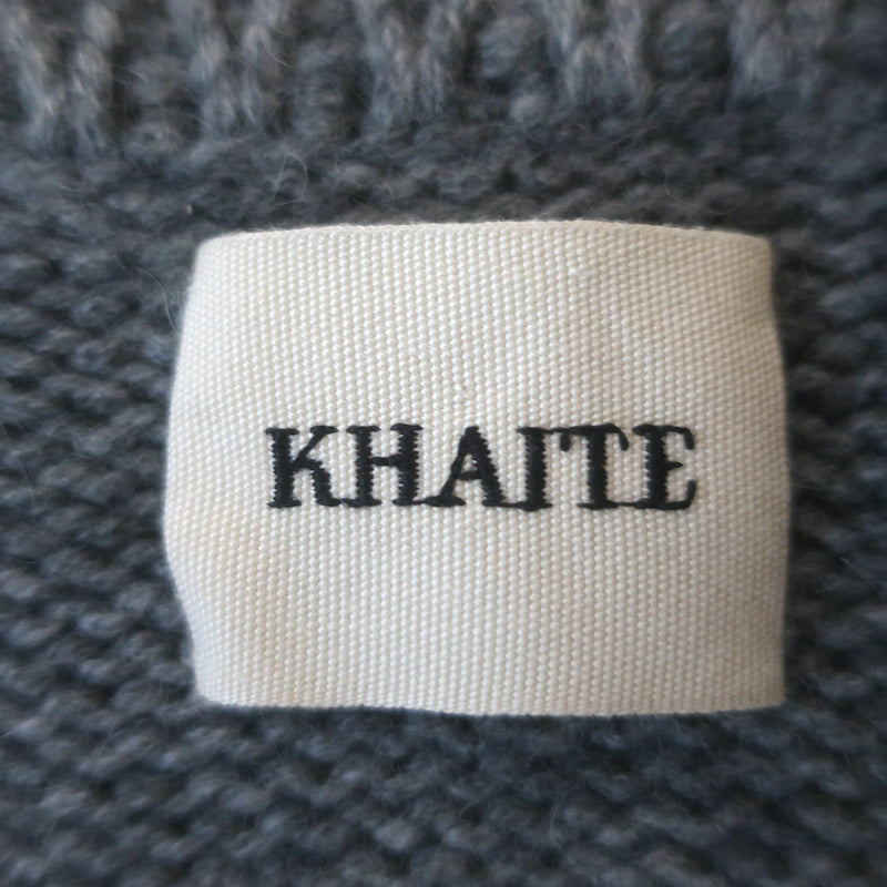 Khaite Evi Oversized Collared Cashmere Sweater Gray Size Extra Small