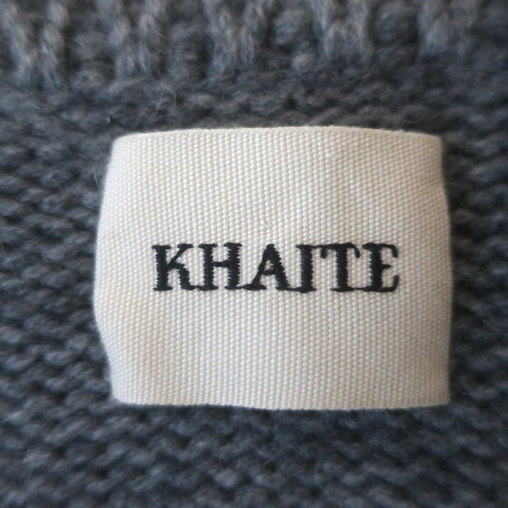 Khaite Evi Oversized Collared Cashmere Sweater Gray Size Extra Small