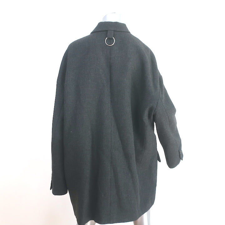 Tibi Car Coat Dark Heather Gray Wool-Blend Size Medium Oversize Jacket