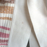 Zimmermann Andie Hooded Cardigan Ecru/Multi Striped Ribbed Knit Size 0