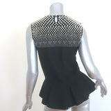 Alexander McQueen Faux Pearl-Embellished Sleeveless Peplum Top Black Size Large