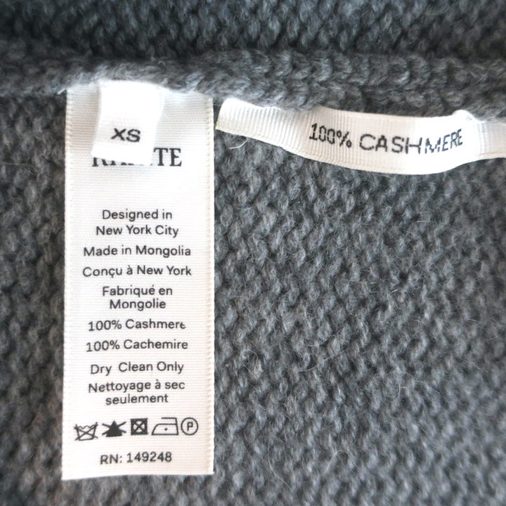 Khaite Evi Oversized Collared Cashmere Sweater Gray Size Extra Small