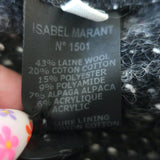 Isabel Marant Etoile Ifea Striped Coat Gray Wool-Blend Size 38 One-Button Jacket