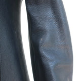 Bottega Veneta Double Breasted Leather Jacket with Cashmere Collar Black Size 44