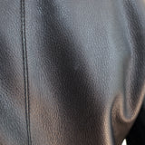 Bottega Veneta Double Breasted Leather Jacket with Cashmere Collar Black Size 44