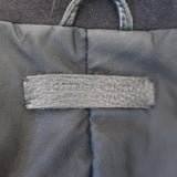 Bottega Veneta Double Breasted Leather Jacket with Cashmere Collar Black Size 44