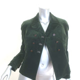 Gucci 2006 Double Breasted Velvet Jacket Dark Green Stretch Cotton Size 40