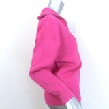 Isabel Marant Etoile Azra Half-Zip Jacquard Logo Sweater Hot Pink Size 36