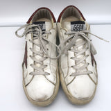 Golden Goose Superstar Sneakers White Leather & Croc-Embossed Patent Size 38