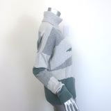 Amina Rubinacci Cashmere Intarsia Knit Turtleneck Sweater Gray Size 42