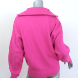 Isabel Marant Etoile Azra Half-Zip Jacquard Logo Sweater Hot Pink Size 36