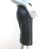 Vintage Gucci Belted Leather Skirt Black Size 42