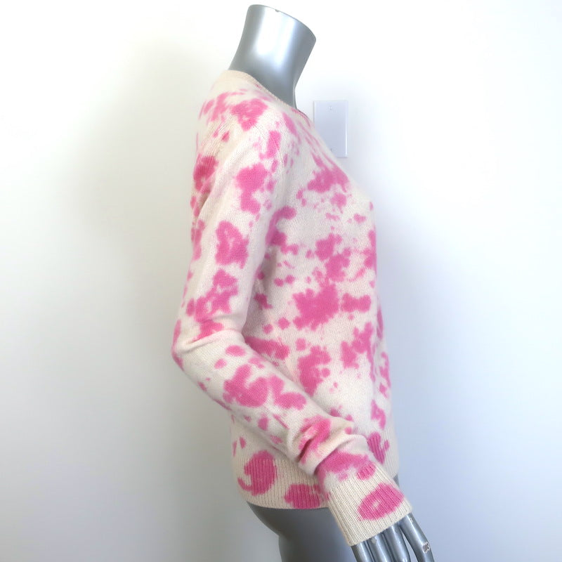 The Elder Statesman Tranquility Tie Dye Cashmere Sweater Cream/Pink Size Medium