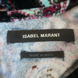 Isabel Marant Udellnad Short Sleeve Top Black Paisley Print Velvet Size 36