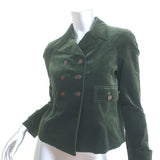 Gucci 2006 Double Breasted Velvet Jacket Dark Green Stretch Cotton Size 40