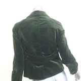 Gucci 2006 Double Breasted Velvet Jacket Dark Green Stretch Cotton Size 40