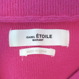 Isabel Marant Etoile Azra Half-Zip Jacquard Logo Sweater Hot Pink Size 36