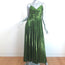 Retrofete Doss Pleated Maxi Dress Green Metallic Lame Size Small