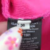 Isabel Marant Etoile Azra Half-Zip Jacquard Logo Sweater Hot Pink Size 36