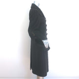 Emporio Armani Double Breasted Striped Coat Black Virgin Wool Size 40