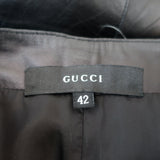 Vintage Gucci Belted Leather Skirt Black Size 42