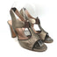 Chloe Slingback Sandals Bronze Metallic Leather Size 38.5 Open Toe Heels