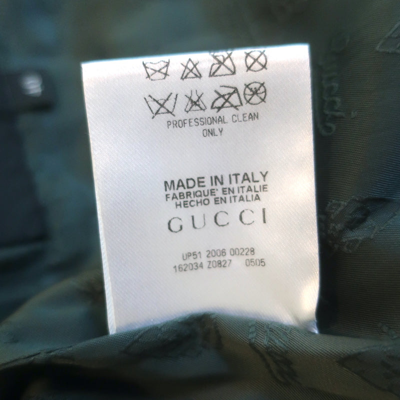 Gucci 2006 Double Breasted Velvet Jacket Dark Green Stretch Cotton Size 40