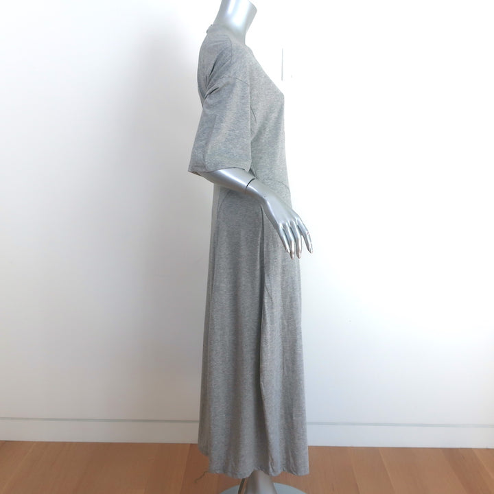 Tibi T-Shirt Dress Heather Gray Cotton Jersey Size Small Short Sleeve Midi