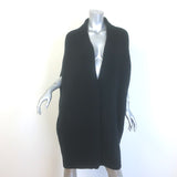 Jil Sander Cashmere Long Cardigan with Fox Fur Cuffs Black Size Medium