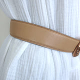 Gucci Bamboo GG Belt Beige Leather with Rose Gold Buckle Size 85 US 34