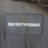 Emporio Armani Double Breasted Striped Coat Black Virgin Wool Size 40