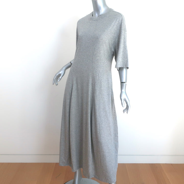 Tibi T-Shirt Dress Heather Gray Cotton Jersey Size Small Short Sleeve Midi