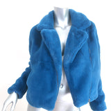 Apparis Tukio Faux Fur Biker Jacket Blue Size Small