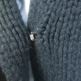 Jil Sander Cashmere Long Cardigan with Fox Fur Cuffs Black Size Medium