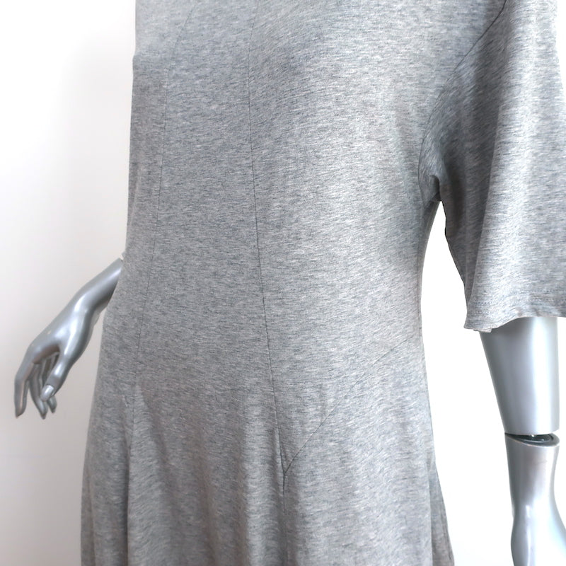 Tibi T-Shirt Dress Heather Gray Cotton Jersey Size Small Short Sleeve Midi