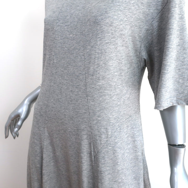 Tibi T-Shirt Dress Heather Gray Cotton Jersey Size Small Short Sleeve Midi