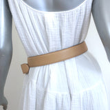 Gucci Bamboo GG Belt Beige Leather with Rose Gold Buckle Size 85 US 34