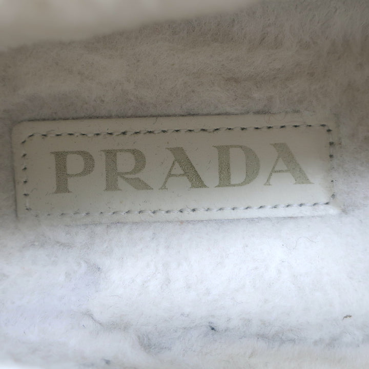 Prada Shearling-Lined Loafers Caramel Brown Suede Size 39