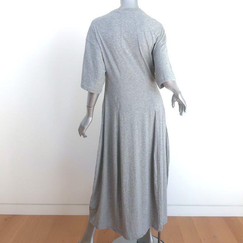 Tibi T-Shirt Dress Heather Gray Cotton Jersey Size Small Short Sleeve Midi