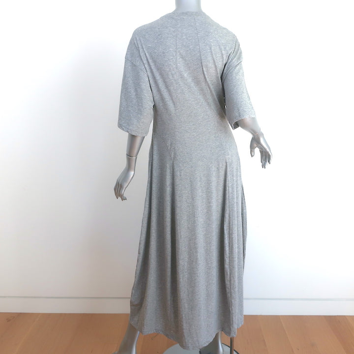 Tibi T-Shirt Dress Heather Gray Cotton Jersey Size Small Short Sleeve Midi
