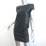 Saint Laurent Lamb Leather Mini Dress Black Size 38 Cap Sleeve Shift