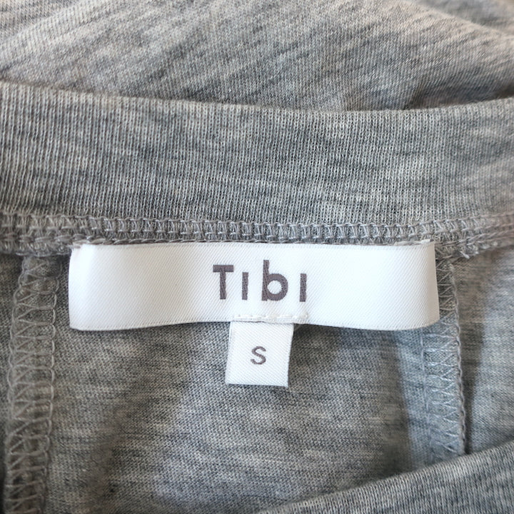 Tibi T-Shirt Dress Heather Gray Cotton Jersey Size Small Short Sleeve Midi