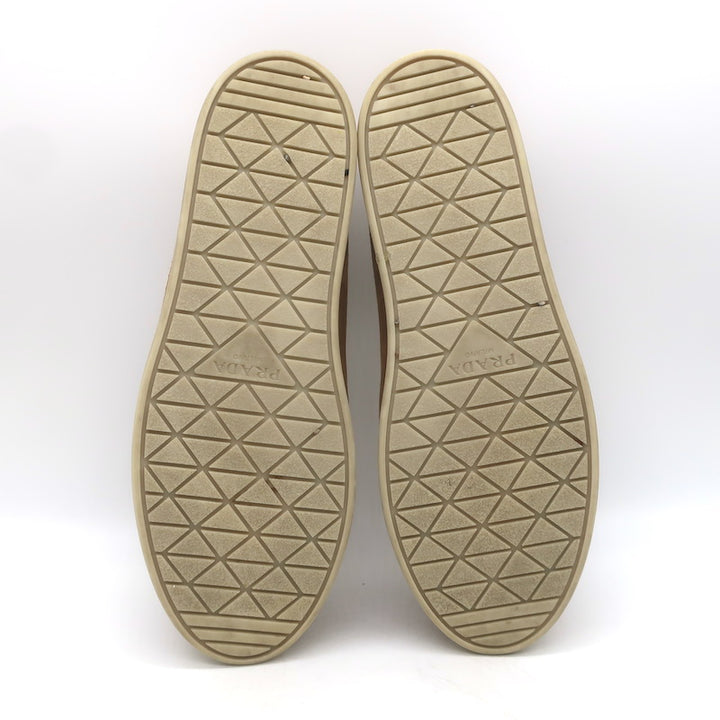 Prada Shearling-Lined Loafers Caramel Brown Suede Size 39
