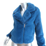 Apparis Tukio Faux Fur Biker Jacket Blue Size Small