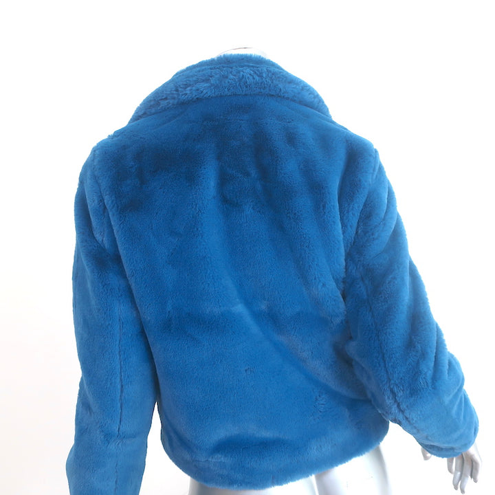Apparis Tukio Faux Fur Biker Jacket Blue Size Small
