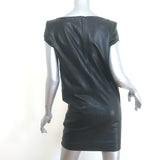 Saint Laurent Lamb Leather Mini Dress Black Size 38 Cap Sleeve Shift