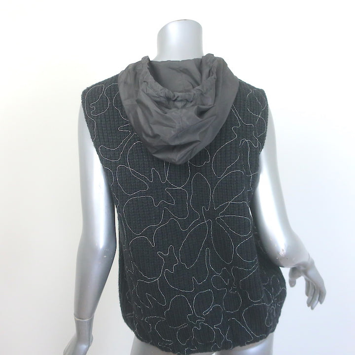 Brunello Cucinelli Cashmere Reversible Monili Beaded Vest Charcoal Size Medium