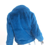 Apparis Tukio Faux Fur Biker Jacket Blue Size Small